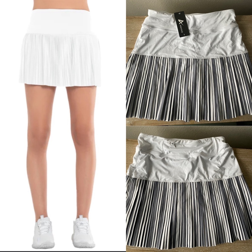 NWT White Pleated Tennis Running Athletic Skort